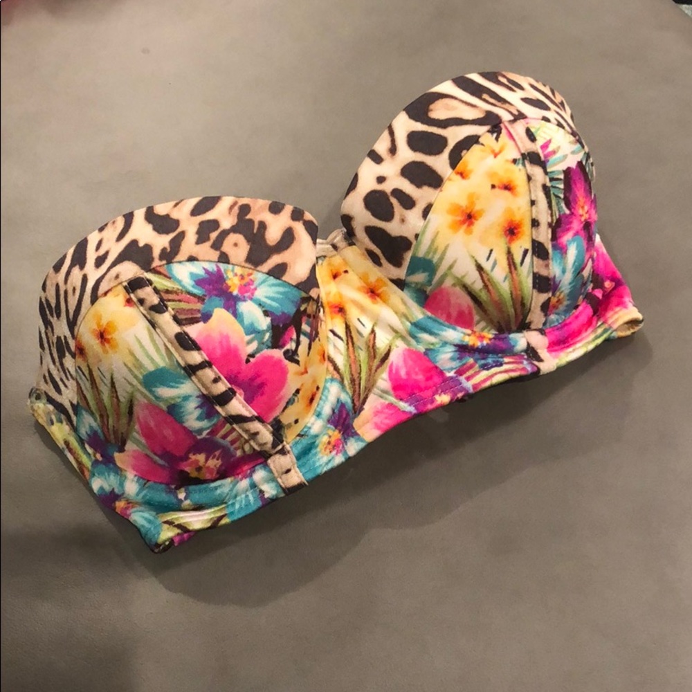 Victoria’s Secret lace up leopard floral bikini